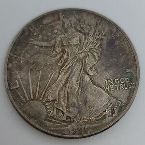 1990 Silver Eagle Walking Lady Liberty 1oz Silver $1